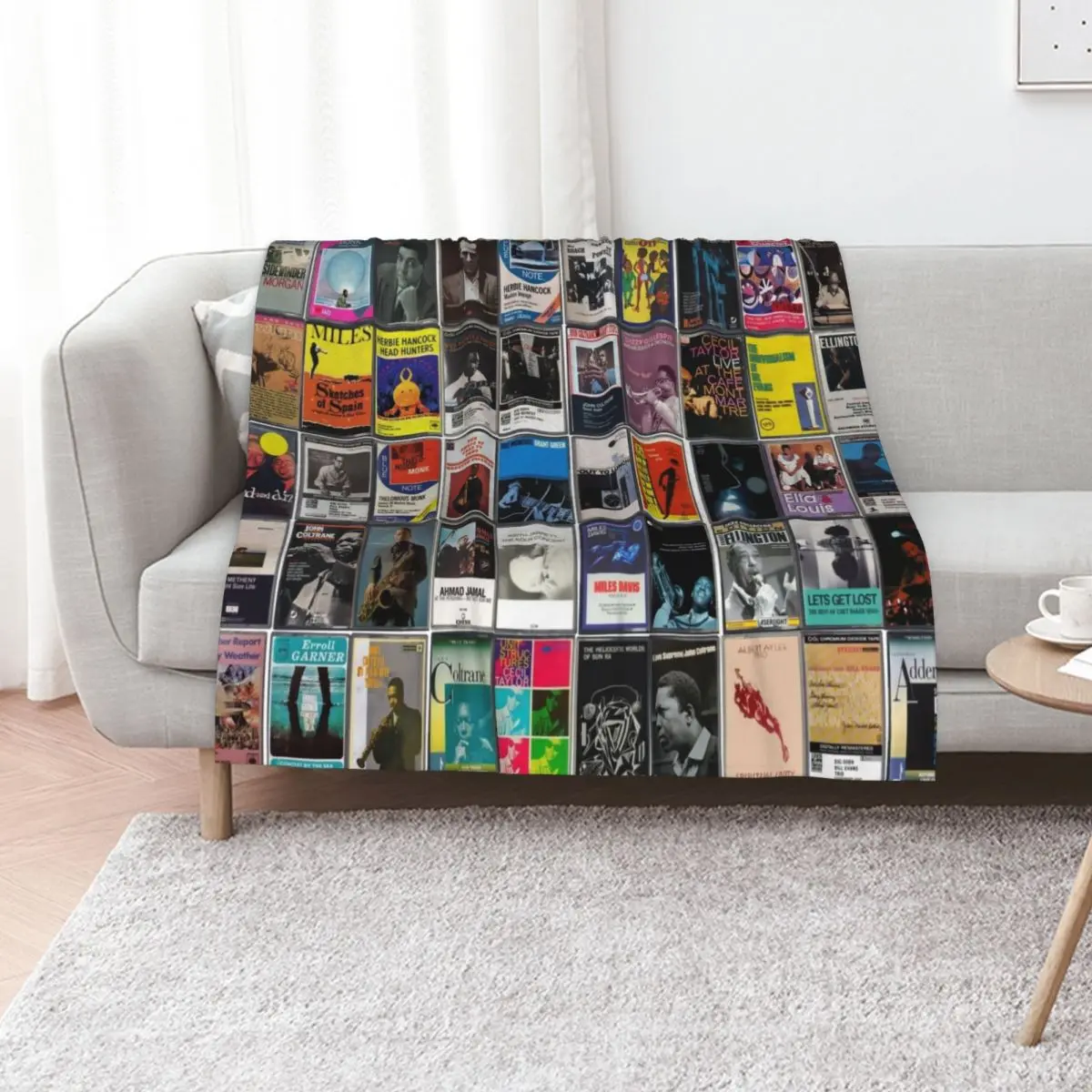 Greatest Jazz Music - Vintage Cassette Album Cover Art Throw Blanket Furrys Soft Big Sleeping Bag Bed funny gift Blankets