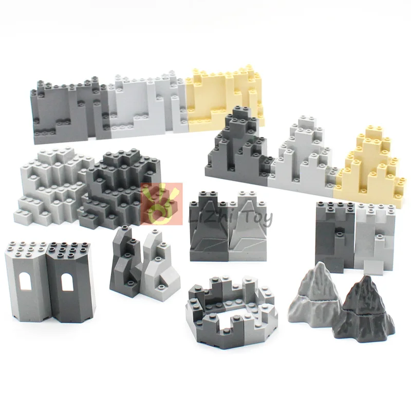 Bloques de construcción MOC para niños, juguete AllBrand educativo Compatible con, castillo, montaña, Rocalla, jardín, arquitectura, bricolaje,