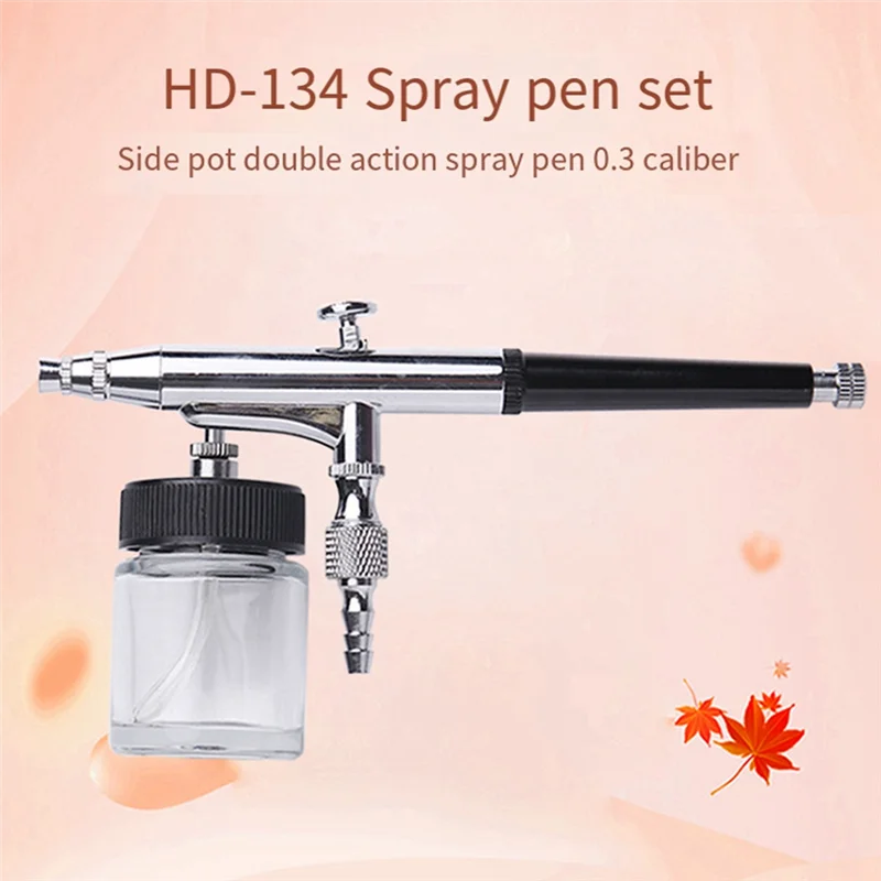 A21Q -0.3Mm Siphon Feed Dual-Action Airbrush Kit Set Spray Tool With 7Cc & 22Cc Fluid Cup For Art Craft Painting Nail