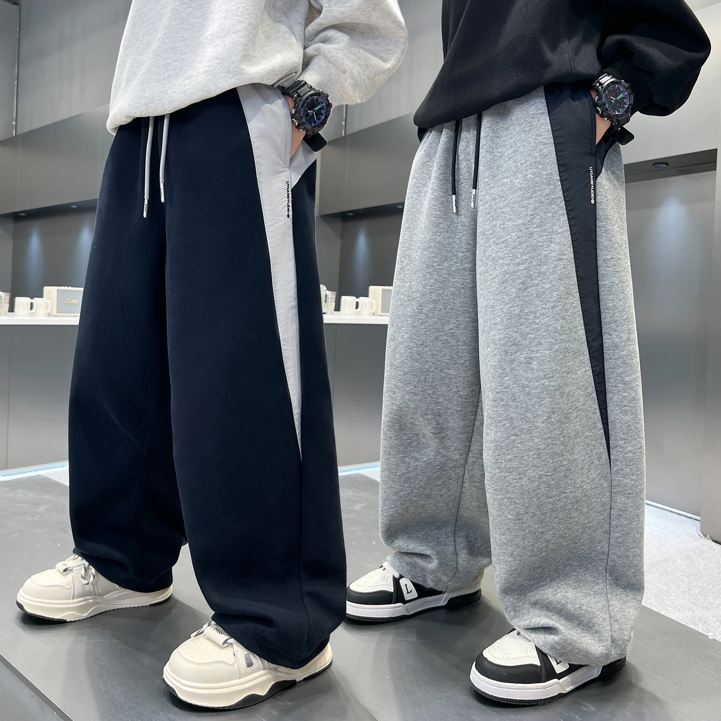 

Tween Child Streetwear Trendy Japan Style Sweatpants Autumn Kid Patchwork Casual Fashion Daily Bottom Ages 4-14Y Boy Long Pants