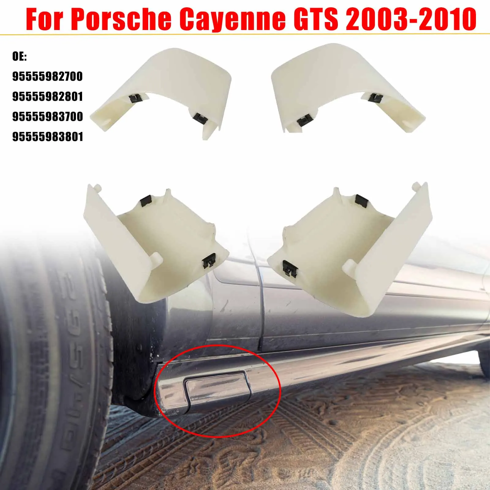 For Porsche Cayenne GTS 2003 2004 2005-2010 Unpainted Fender Molding Flap Cover Car Accessories Body Kit 95555982700 95555982801