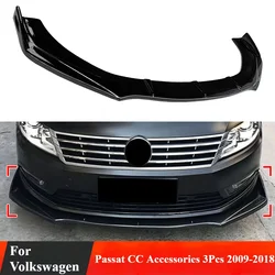 Applicable To Car Front Bumper Split Lip Body Kit Spoiler Diffuser Deflector For Volkswagen Passat CC Accessories 3Pcs 2009-2018