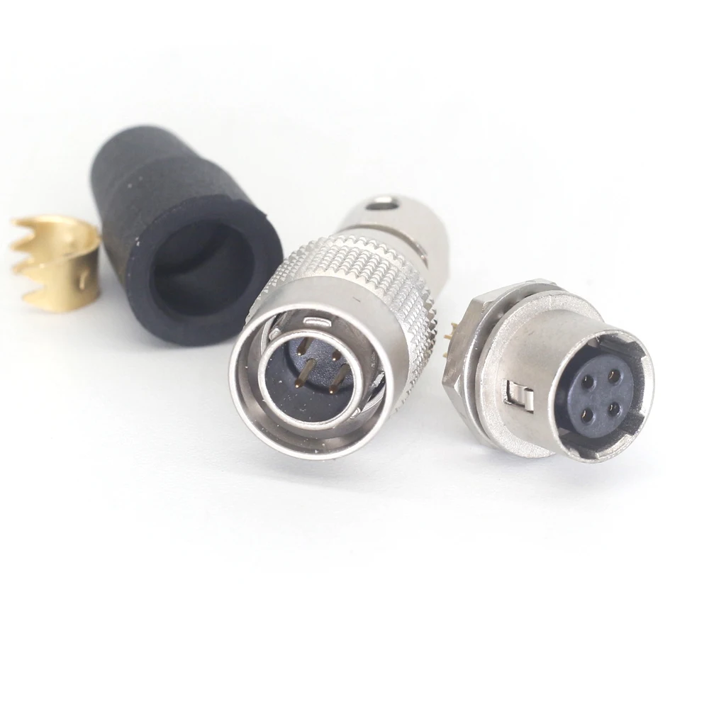 Hirose Connector 4pin  HR10A-10P-4P HR10A-10R-4S Industrial cameras, recording equipment power plug, Docking ，panel mount socket