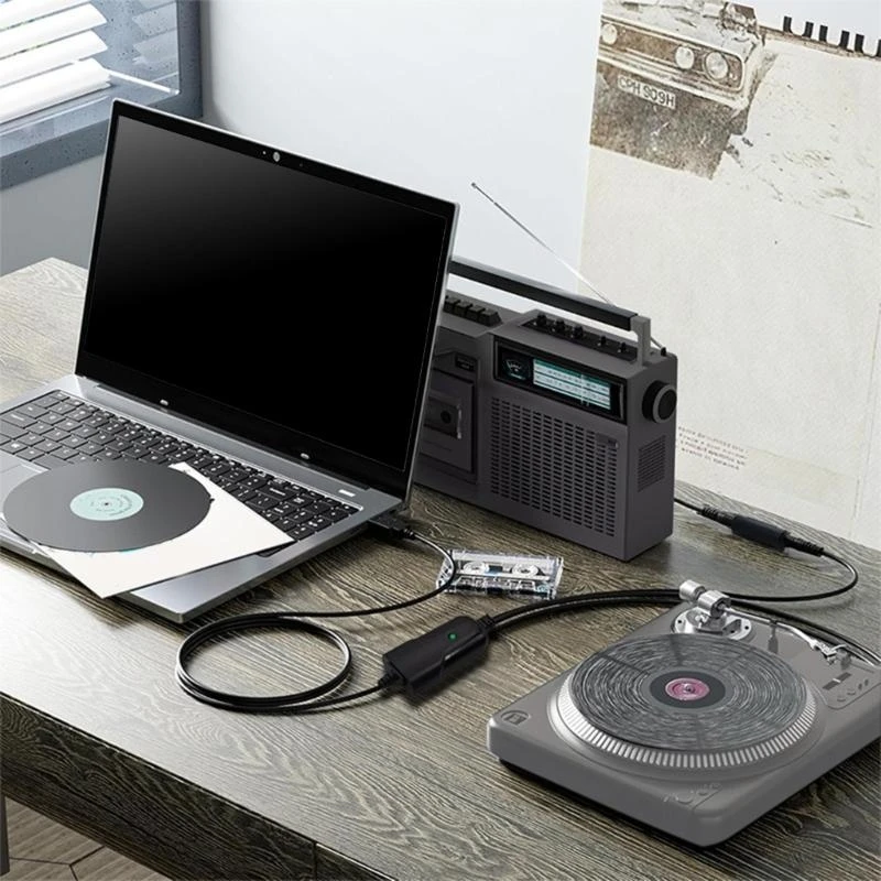 محول السمع R1WD USB لسهولة الكاسيت إلى سجل تحويل MP3 والتشغيل يبدو سهلاً التثبيت