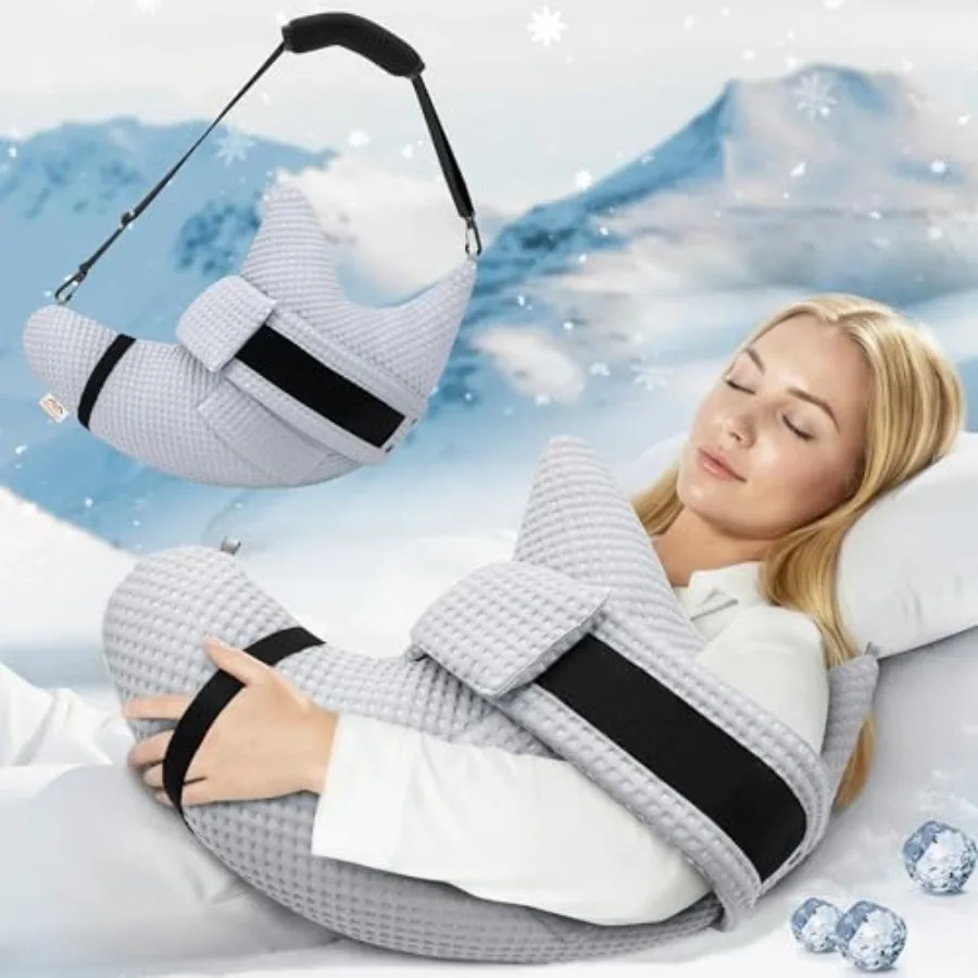 Shoulder Surgery Pillow with Cooling Cover for Post Recovery Side Sleeper and Rotator Cuff Pain Relief Must Haves After Frozen