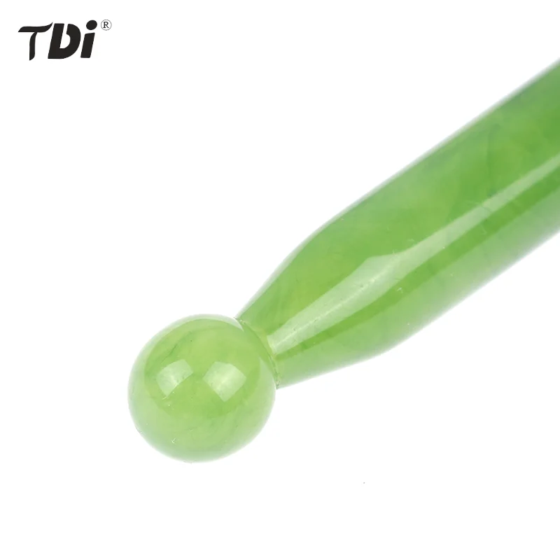 Handmade Natural Jade Face Acupuncture Point Guasha Massage Stick SPA Therapy Jade Stone Gua Sha Scraping Massager