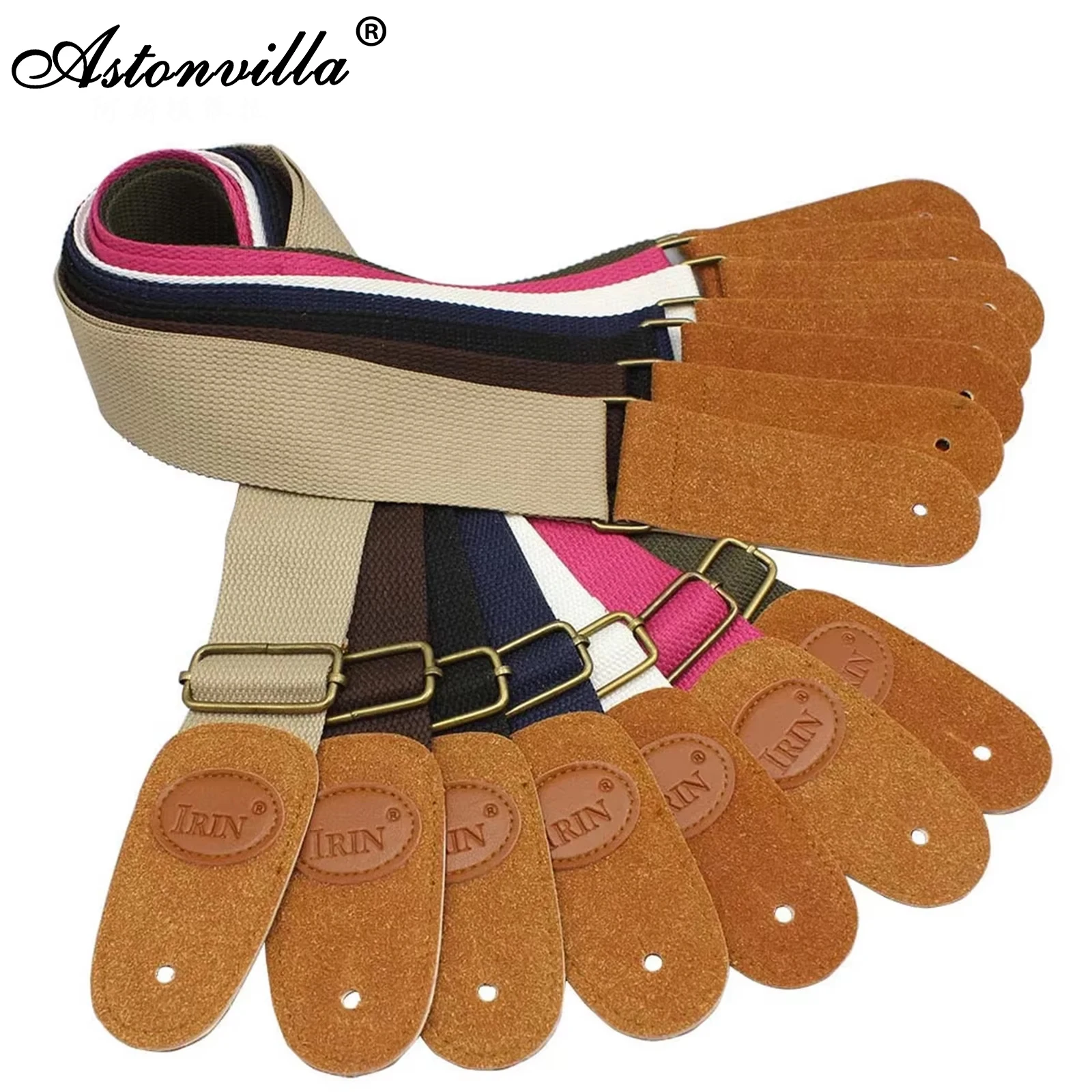    Einstellbare Gitarre Gurt Reine Baumwolle Schulter Gurt PU Leder Für Elektrische Bass Gitarre Gurt String Instrumente Zubehör