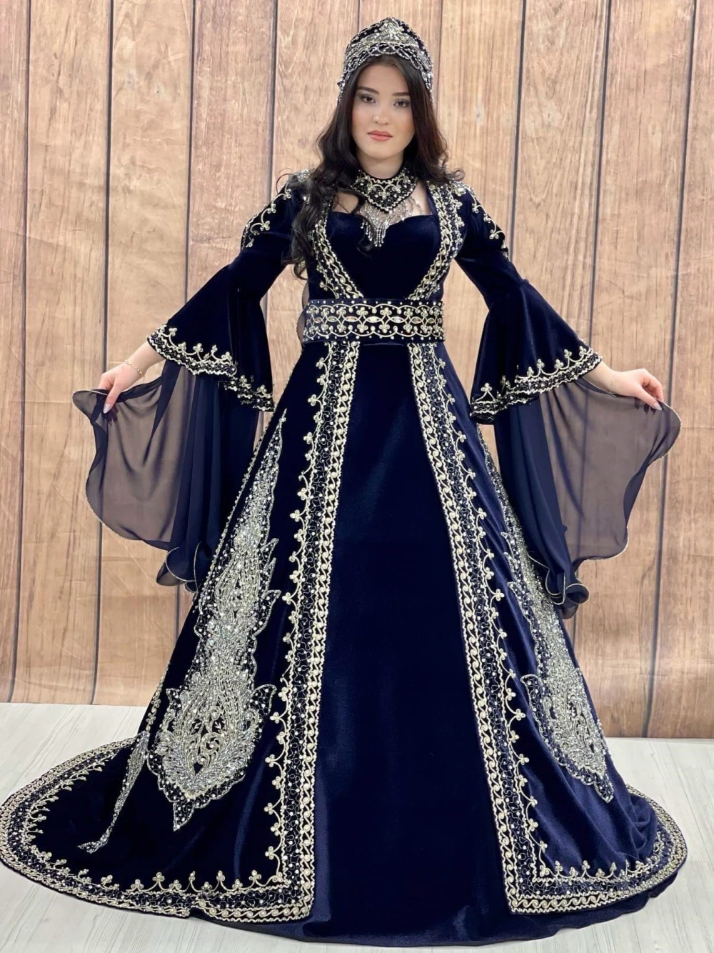 Exquisite Caftan A-line Evening Dresses Luxury Party Kaftan Beading Crystals Dress Vintage Plus Size Gown Vestidos De Gala