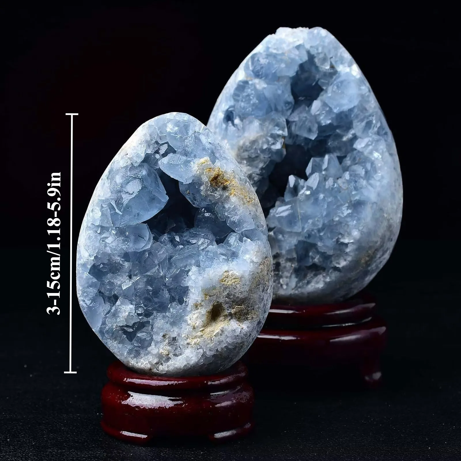 Large Natural Sky Blue Crystal Geode Blue Celestite Raw Druzy Cluster Mineral Crystal for Sleep Healing Peaceful Home Decor