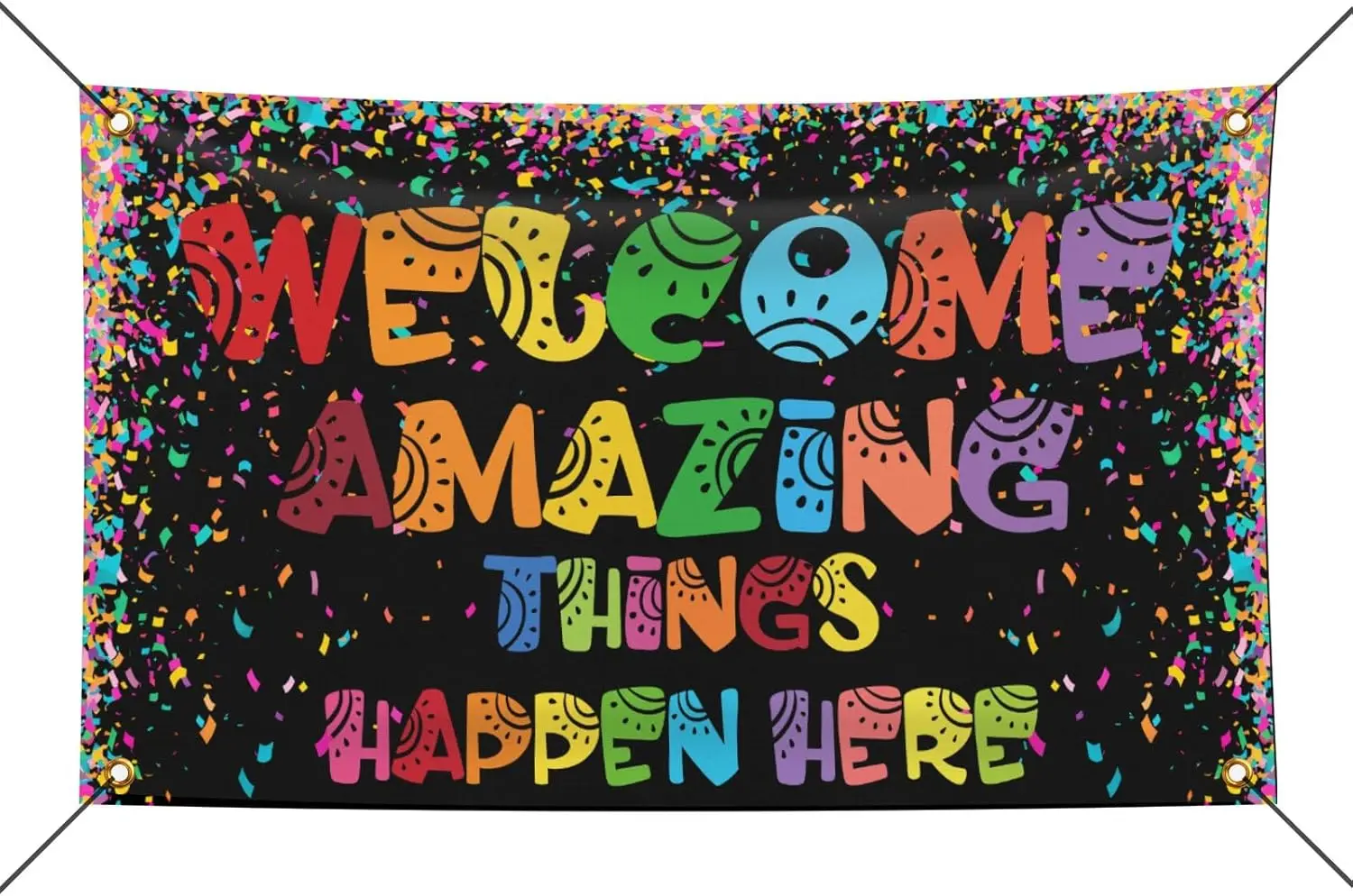 Flagicts 100% Polyester Welcome Amazing Things Happen Here Flags