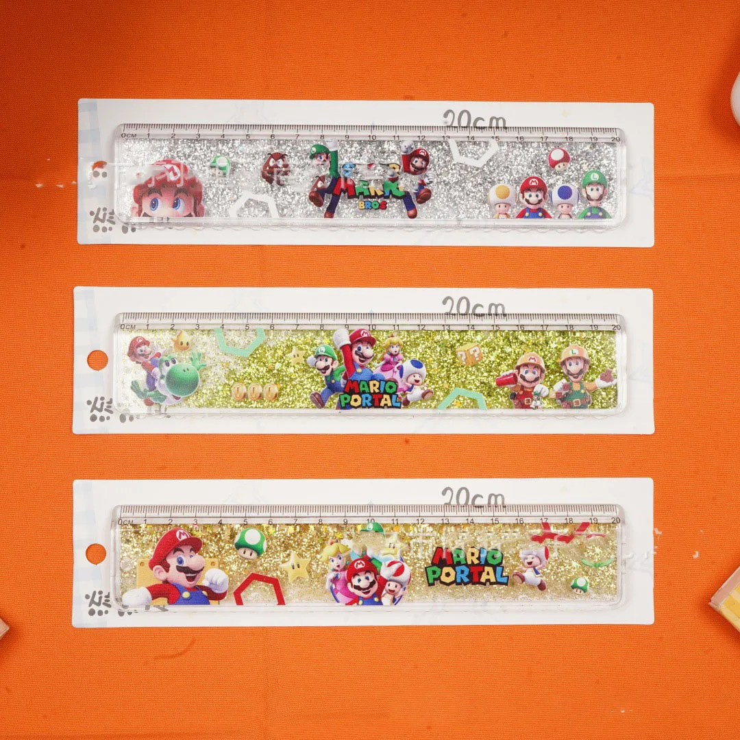 New model Super Marios Art Sand Flow Folding Ruler Student Drawing Exam Art Tool