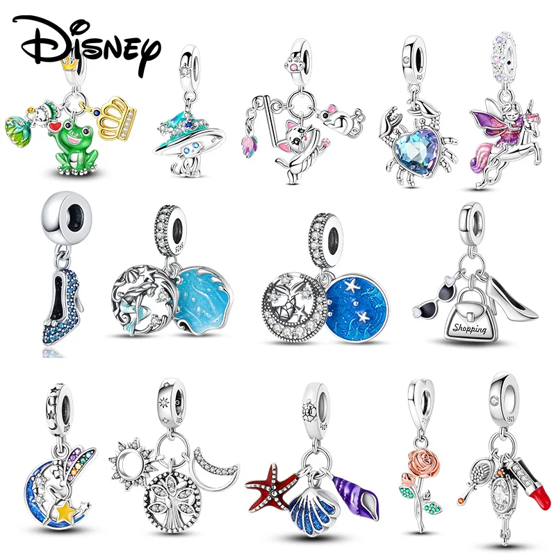 

Серебряный кулон Disney 925 пробы с изображением принца-лягушонка и цветочной феи, оригинальные бусины для самостоятельного изготовления, женские ювелирные аксессуары