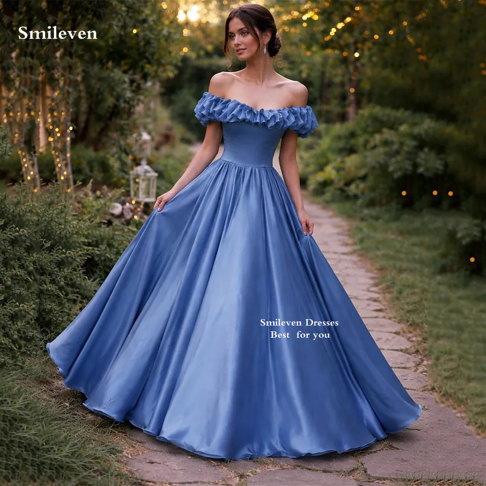 

Smileven Luxury Pleat A Line Prom Dress Nimble Off The Shoulder Party Gowns Classical Formal Occassion Dress Customized 2026