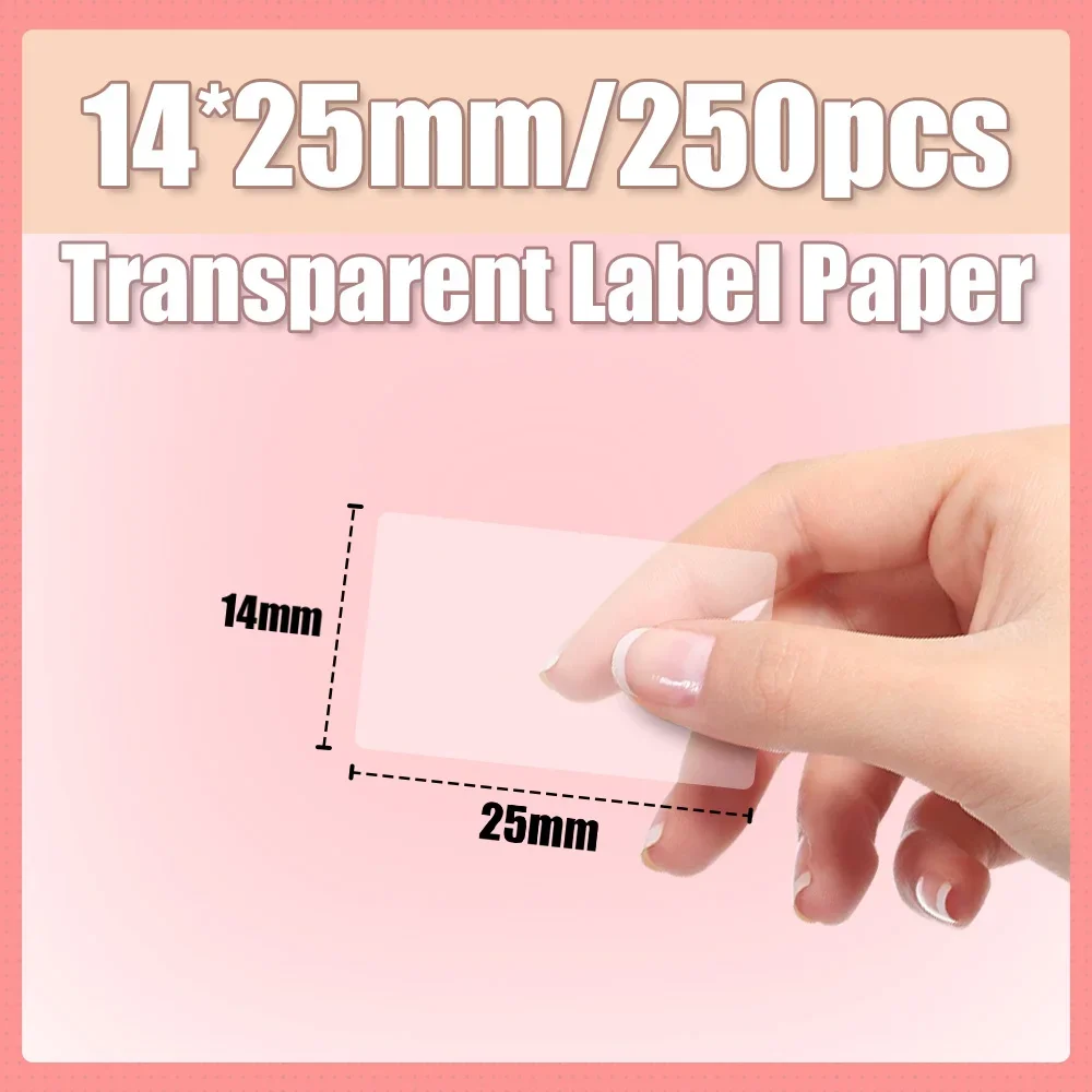 Phomemo Transparent Mini Label Printer Self-adhesive Portable Thermal Waterproof Oil Paper Label Tape for Q30 D30 Label Printer