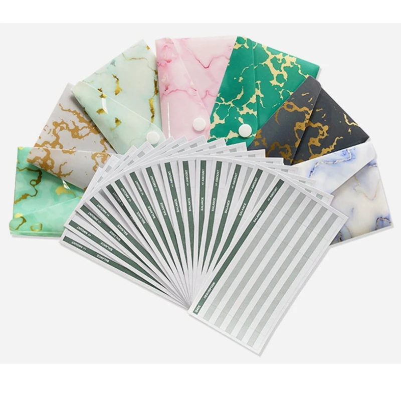 Cash Envelope System, 15 Pack Waterproof Reusable Plastic Budget Envelopes, Money Envelopes for Budgeting and Saving PVC