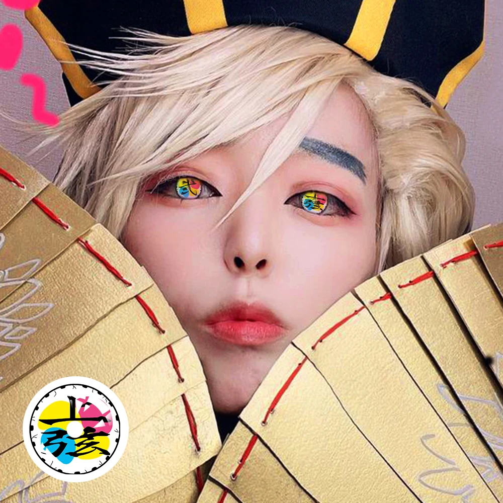 Lentilles de contact colorées VISUASHOW Akaza Cosplay, 1 paire, usage annuel, petite pupille, cosmétiques d'anime, lentilles de contact colorées pour le maquillage de beauté
