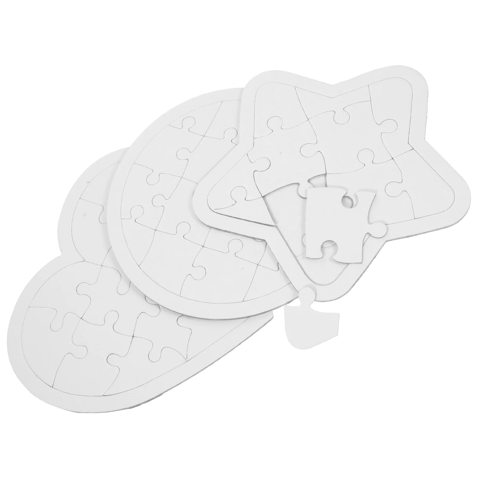 6個 DIY 空白パズル 子供用 カラーリングパズル 紙製 ドローイングクラフト アクティビティ 教育ゲーム 再利用可能デザイン 空白車パズル