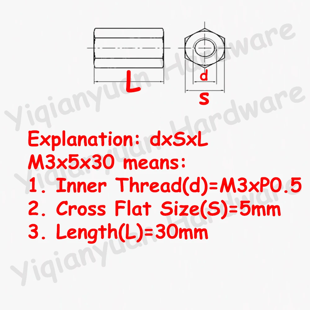 Yiqianyuan M4xP0.7 Nakrętki sześciokątne ze stopu aluminium Kolorowa tuleja łącząca Ręcznie dokręcaj podkładkę dystansową do akcesoriów sprzętowych