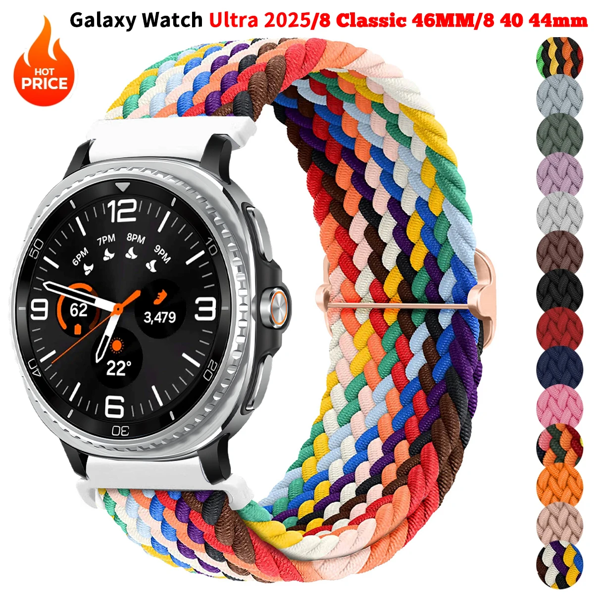 Geflochtenes Armband für Samsung Galaxy Watch 8 44 40 mm Nylonarmband Correa Pulseira für Galaxy Watch8 Classic 46 mm 7 Ultra-Armband