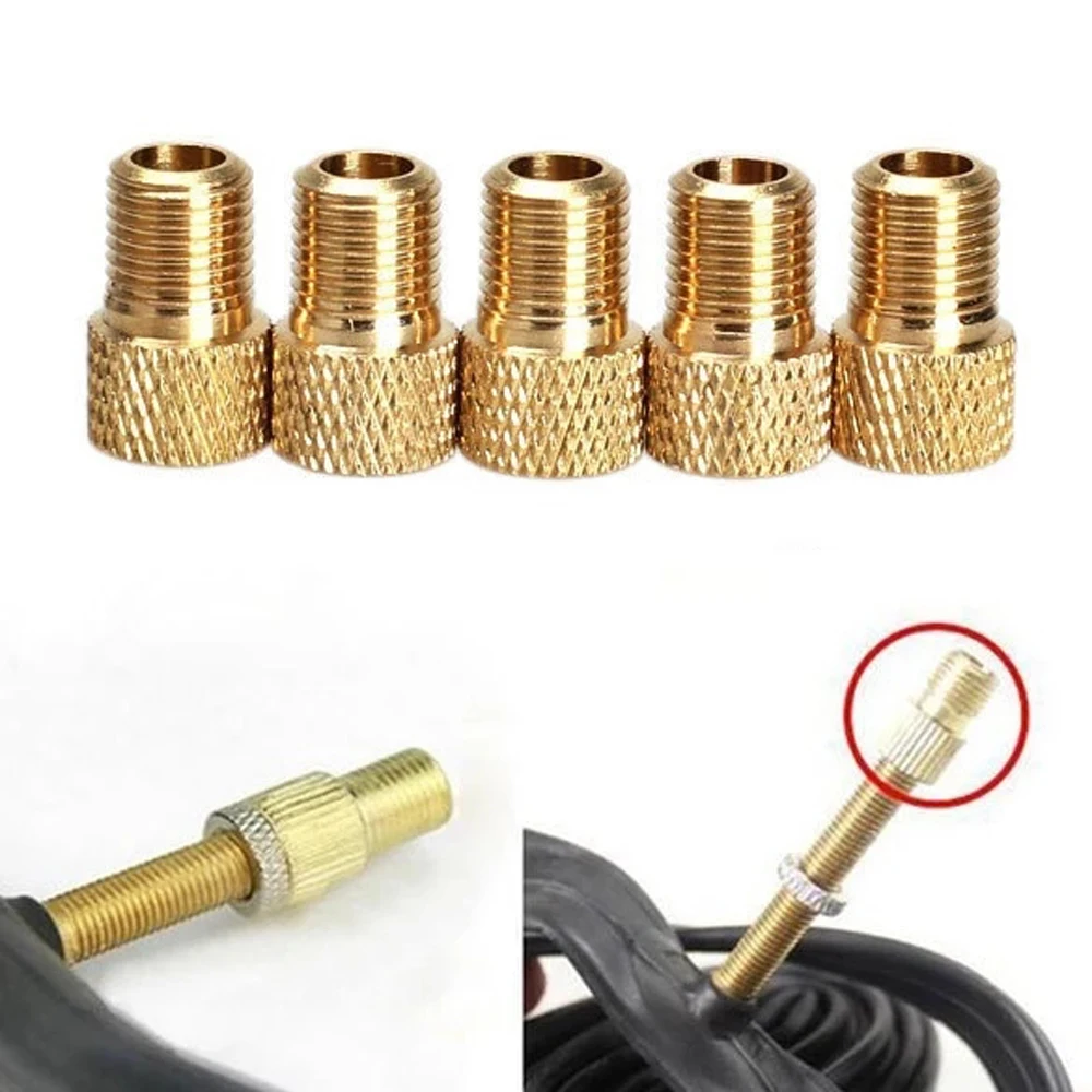 Copper Cinverter Gas Nozzle Road Bike Wheel Tire Transfer Presta To Schrader Bicycle Punp Tube Valve Adapter Pump Convert