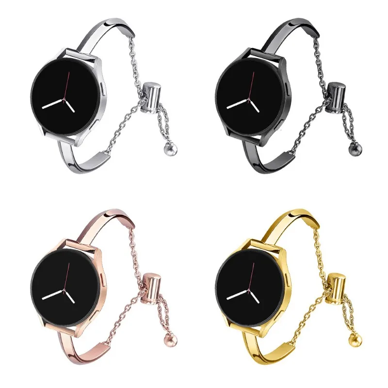 Bracelet en métal JOWomen pour Samsung Galaxy Watch 4/5, bracelet de bijoux, Active 2 Gear dehors, Huawei Watch 2, Amazfit Bip, 20mm