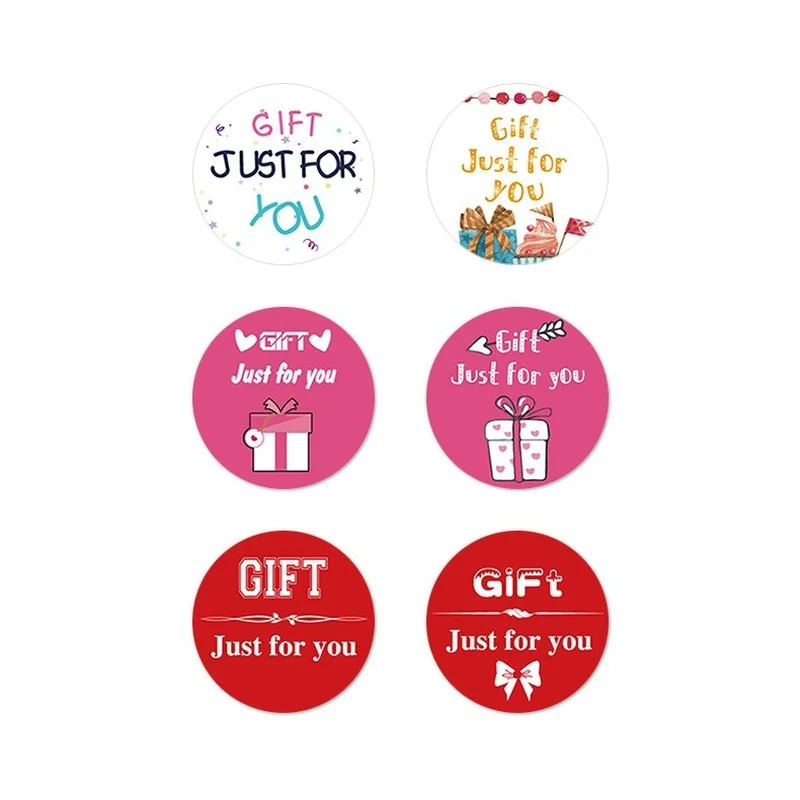 100-500pcs 2.5cm/1inch Gift Just for You Stickers Roll for Envelope Stationery Seal Lable Business