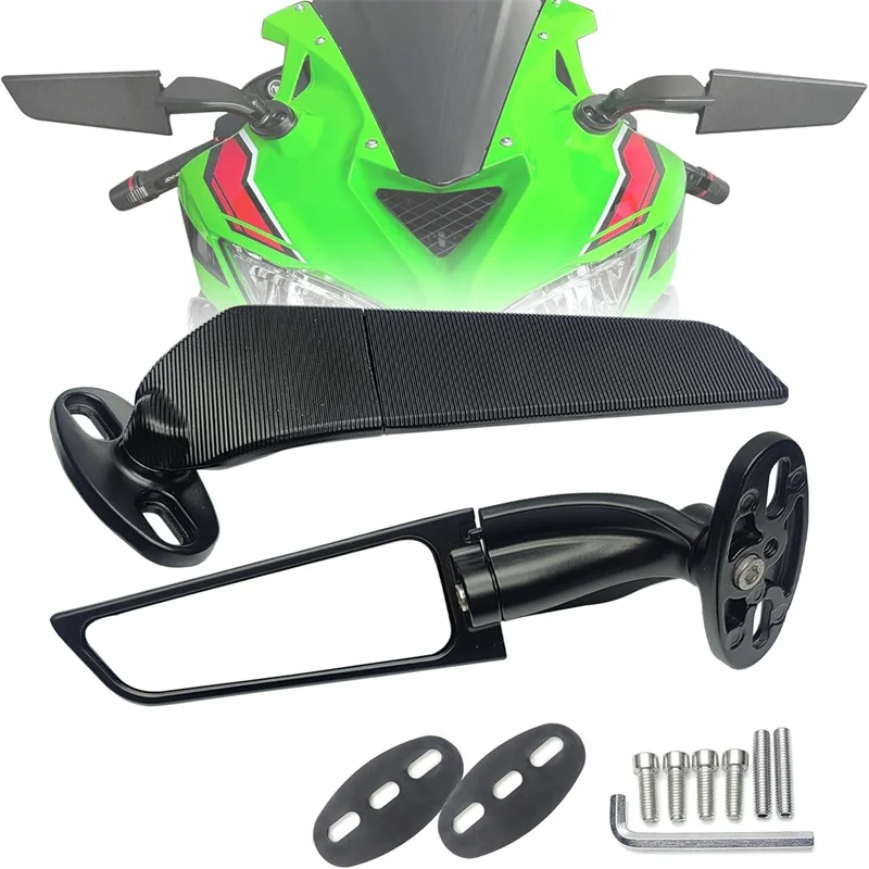 

For GSXR 600 750 1000 GSX1300R GSX650F GSX-R Motorcycle Mirror Modified Wind Wing Adjustable Rotating Rearview Mirror