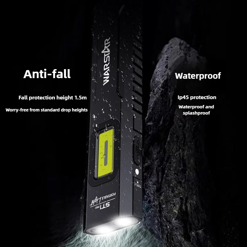 ST1 Workshop Professionelles Aluminium SFT25 LED 1500 lm magnetische Fernbedienung C-Typ wiederaufladbare Taschen-Seiten-Arbeitsleuchte COB UV 2–10 Stunden