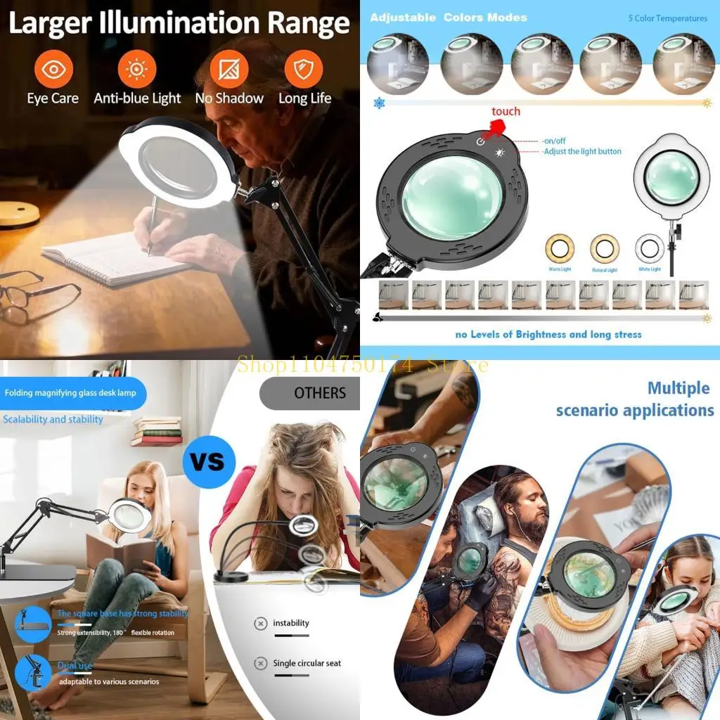 Hands Release Glass With Bright LED Light Detail Magnifiers For Jewelry Hobbyists And Seniors top sale