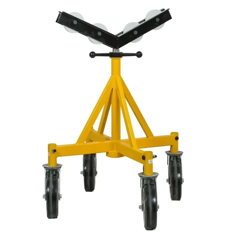 Hot Sale Big Pipe Jack Stand Roller Head Pipe Support with Wheel