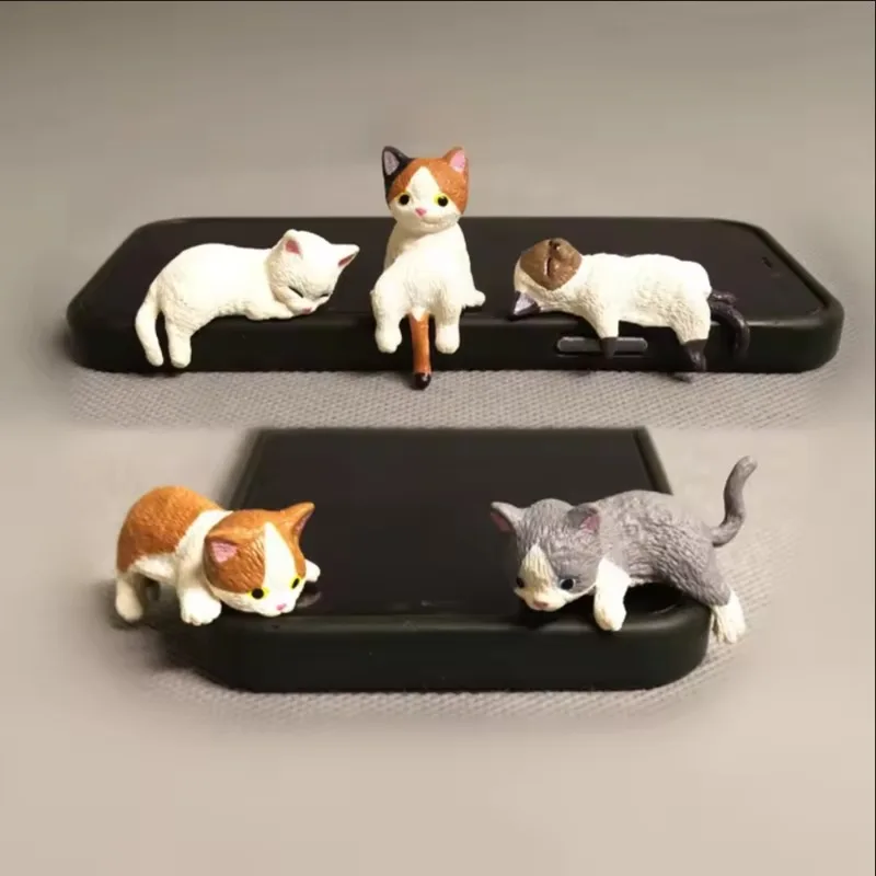 1pc Car Center Console Decoration Ornaments Cute Kitten Action Figure Auto Dashboard Rearview Mirror Decoration Car Accessories