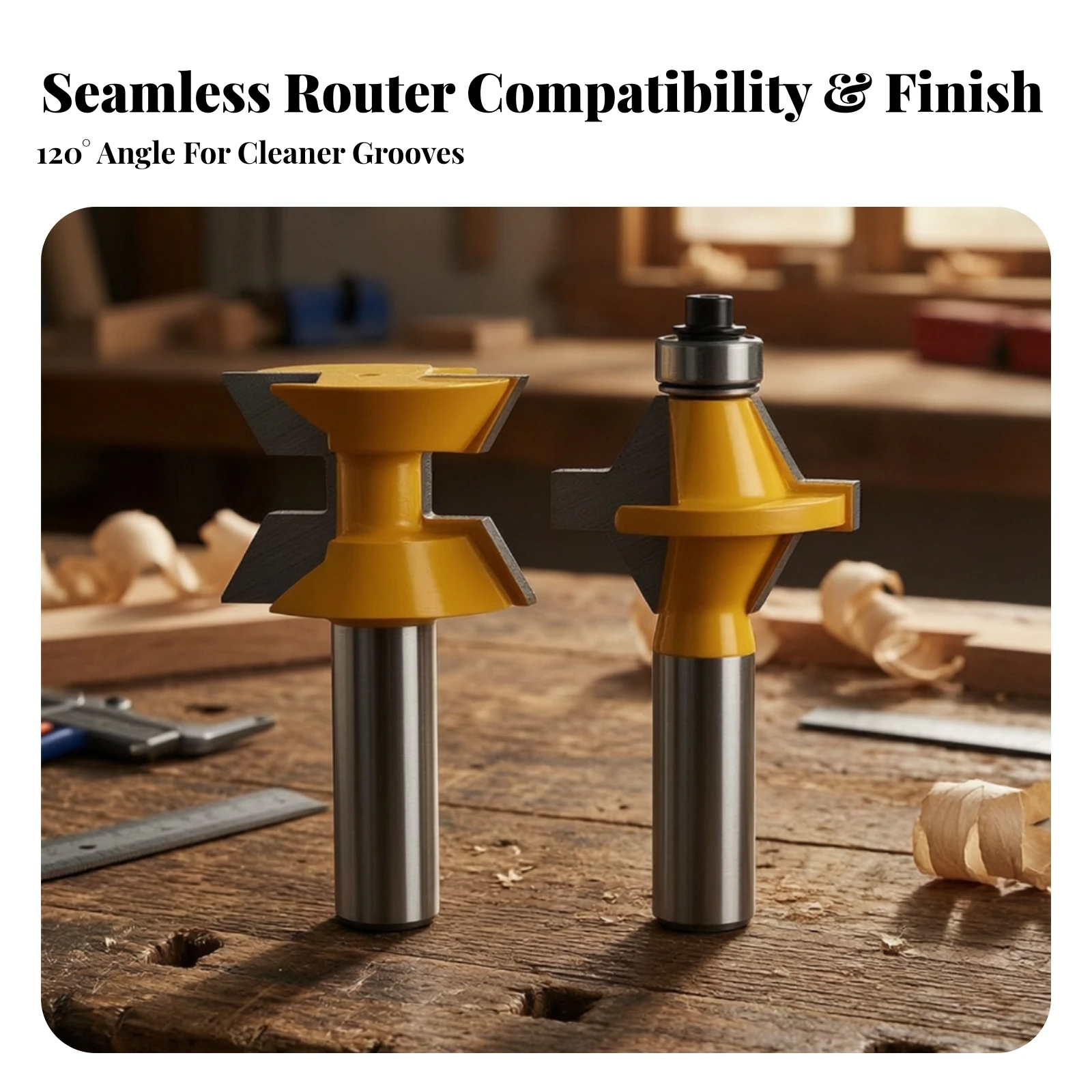 Swallowtail Router Bit Two-Flute Swallowtail Joint Router Bit Tool Smooth Abrasion Resistant for Woodworkers, Woodworking