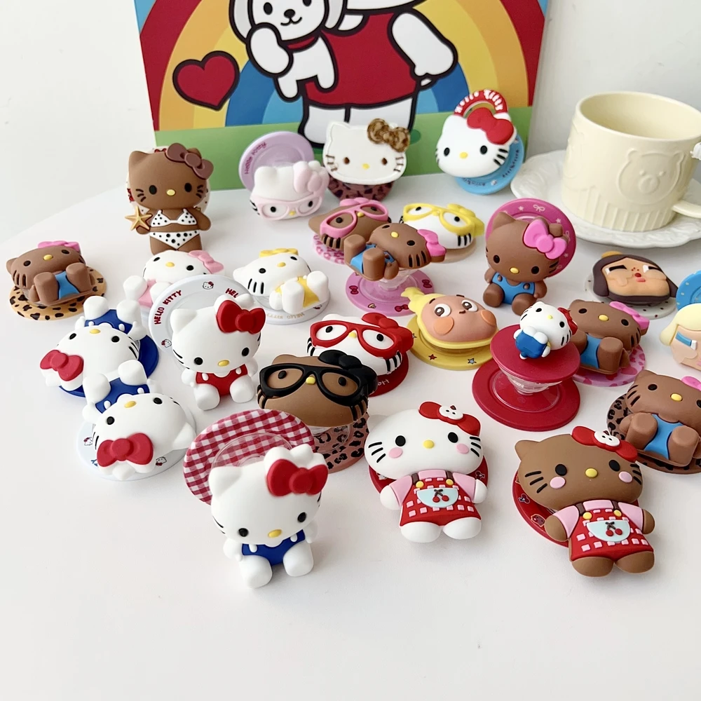 Магнитный держатель Grip Tok Griptok, милый мультяшный Sanrio Hello Kitty, подставка для телефона, поддержка iPhone Samsung Magsafe Smart Tok