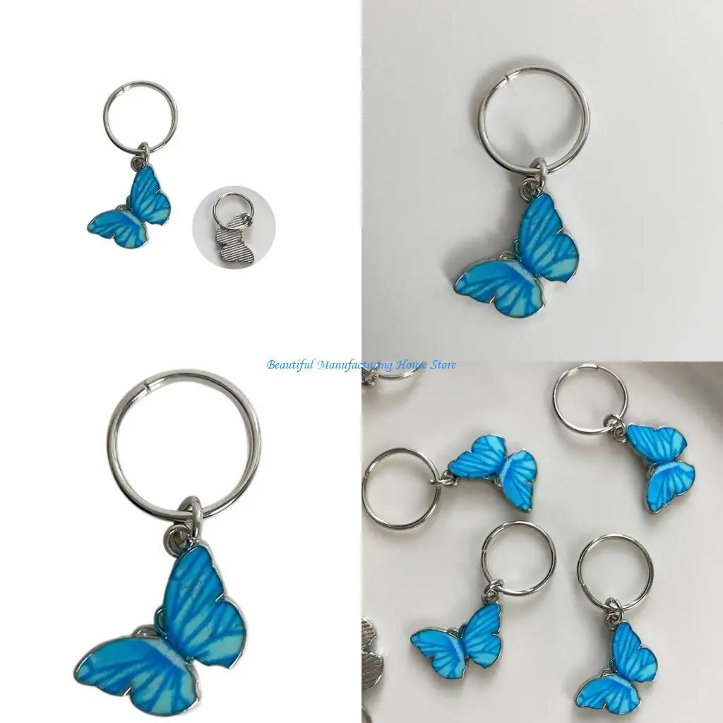 

E56A Заколка для волос в форме бабочки Кольцо для волос с дредами Женские украшения для волос Грязная коса Подвески