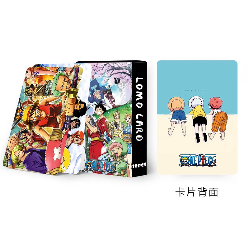 Juego de cartas Lomo de Anime japonés, juego de cartas de One Piece, con caja de tarjetas postales, Mensaje, foto, regalo para fanáticos, Colección,