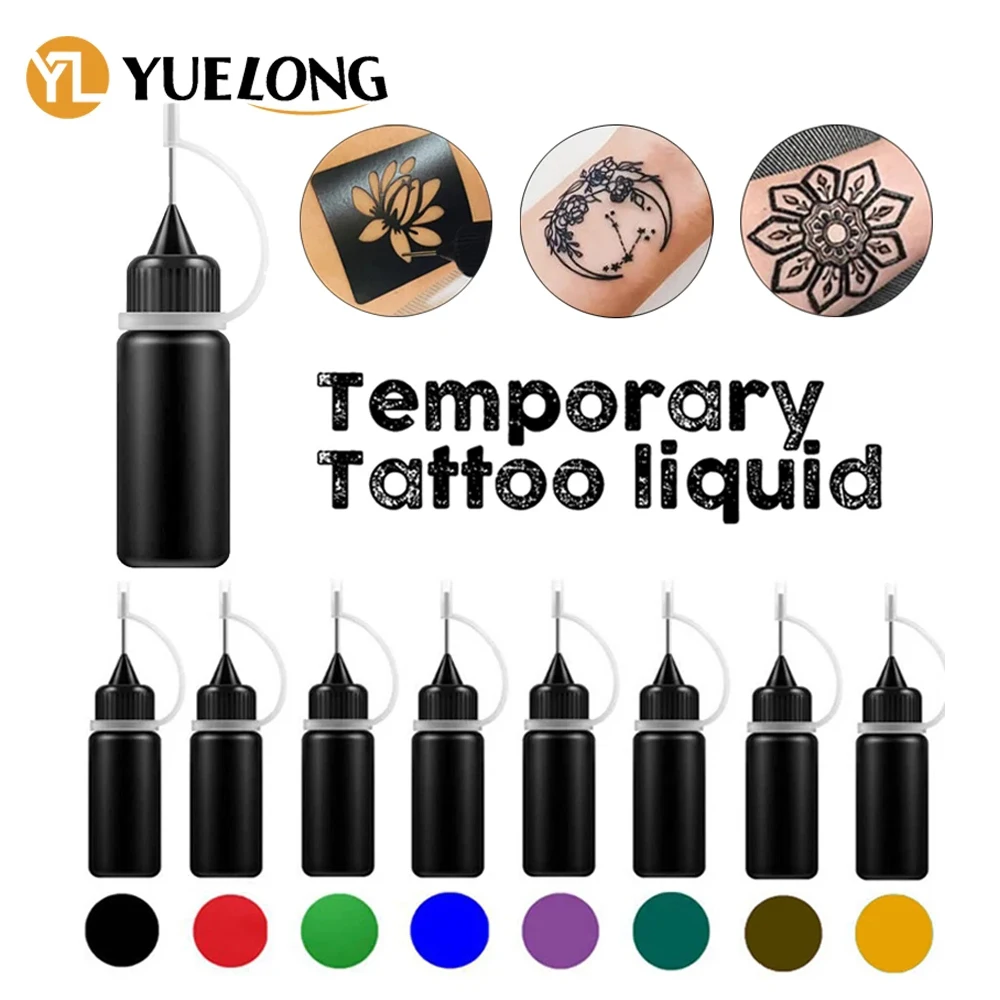 

10ml Temporary Tattoo Liquid Ink DIY Tattoo Juice Semi-non-reflective Milk Henna Tattoo Waterproof Pigment for Tattoo Body Art