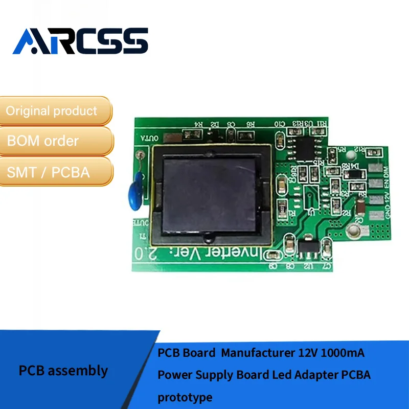 Produttore di schede PCB Scheda di alimentazione 12V 1000mA Adattatore LED prototipo PCBA