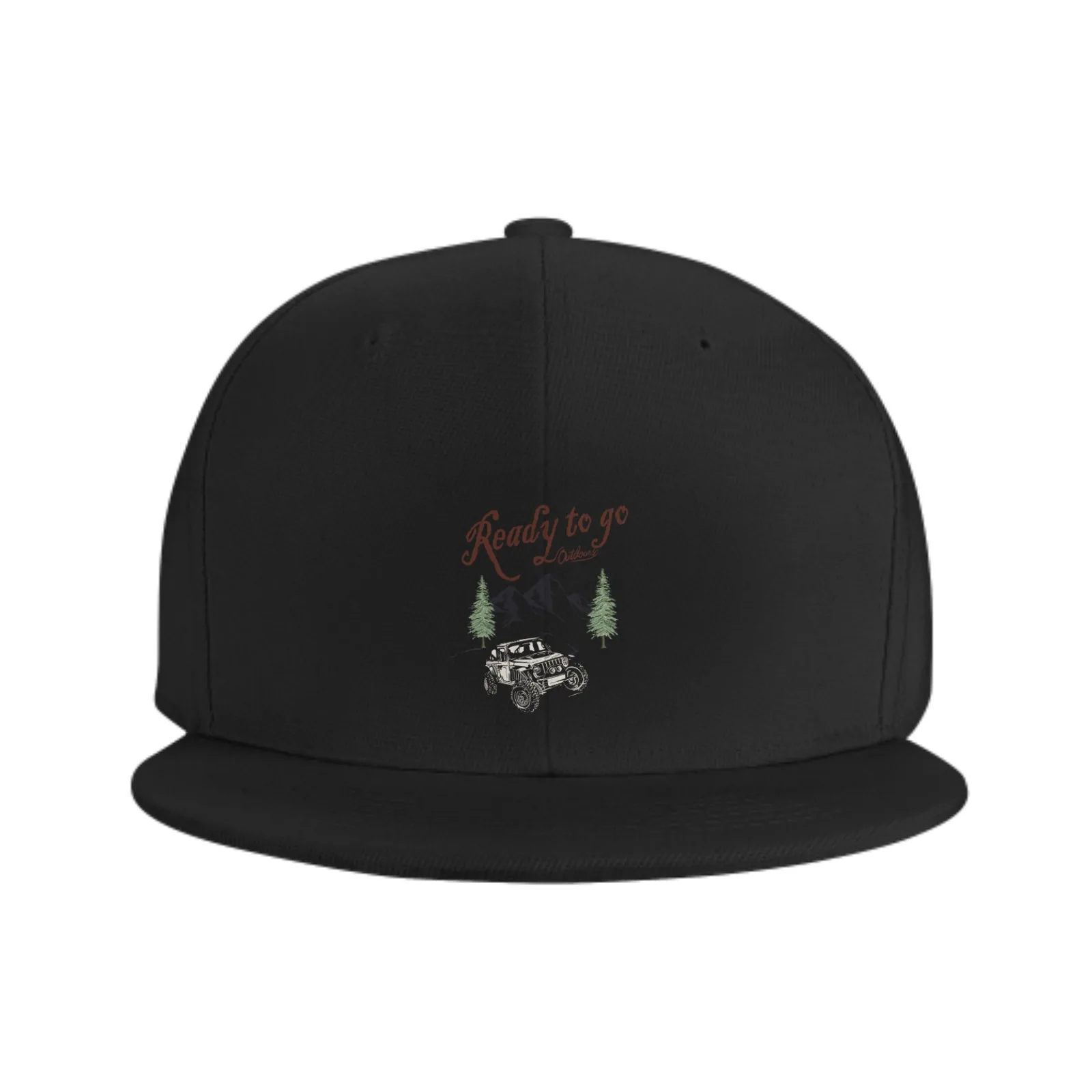 

Adventure Ready To Go Truck Flat Brim Baseball Cap Print Unisex Print One Size Hat For Outdoor Hiking