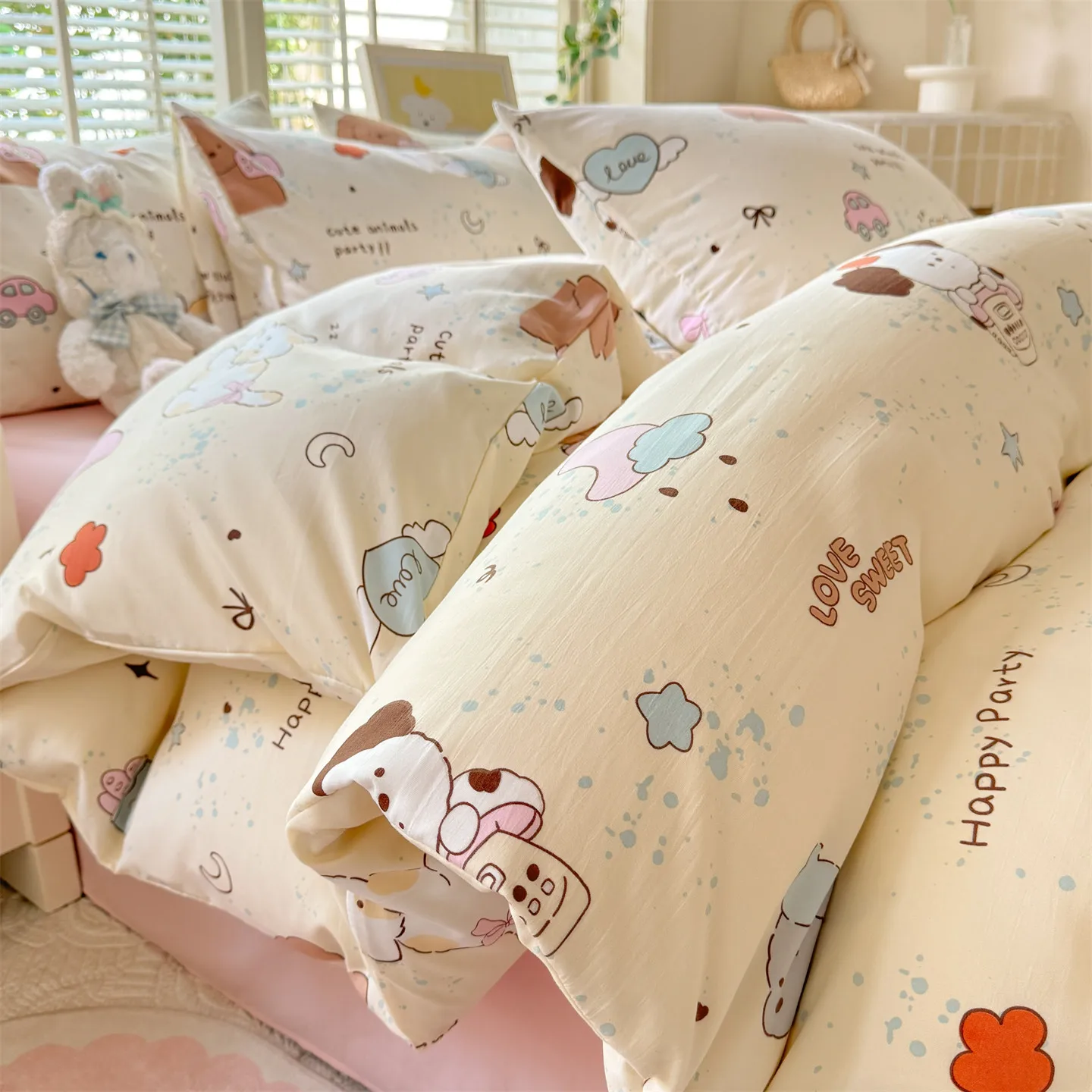 Soft Duvet Cover Cartoon Print Quilt Cover Home Bedding Adults Kids Room Blanket Covers Funda Nórdica (Pillowcase Need Order)