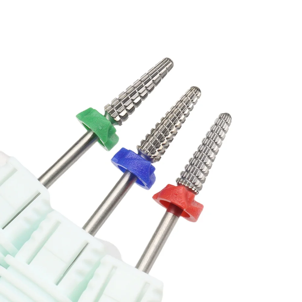 1 Uds. Broca de uñas de carburo profesional de 2 vías de acero de tungsteno-herramienta de eliminación de Gel eficiente, accesorio de taladro eléctrico para manicura