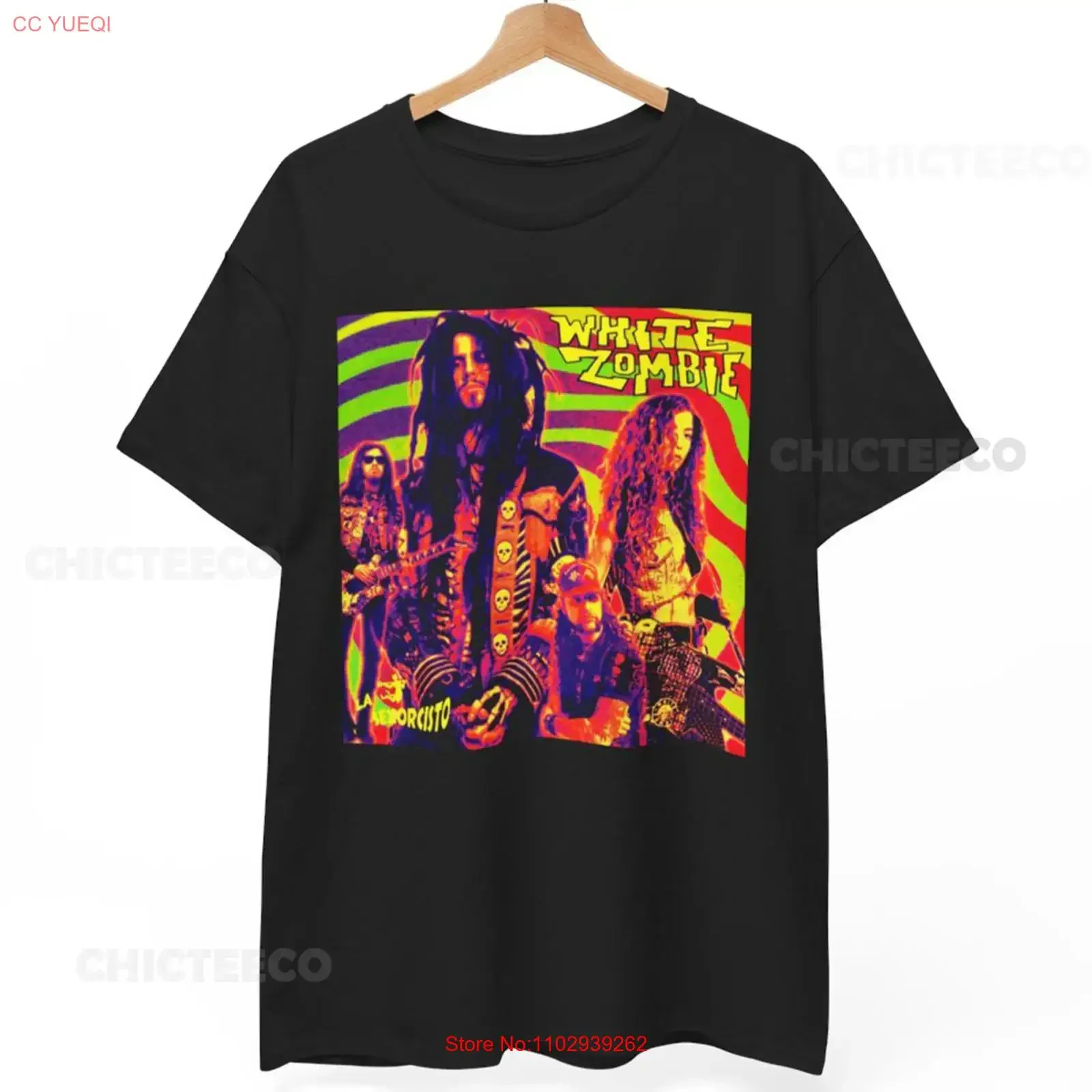 Weißes Zombie-T-Shirt, Industrial Metal Tour Band 90s Rock, Vintage, leicht gewaschen, leicht herrenartig, stilvolle, dehnbare Designerkleidung