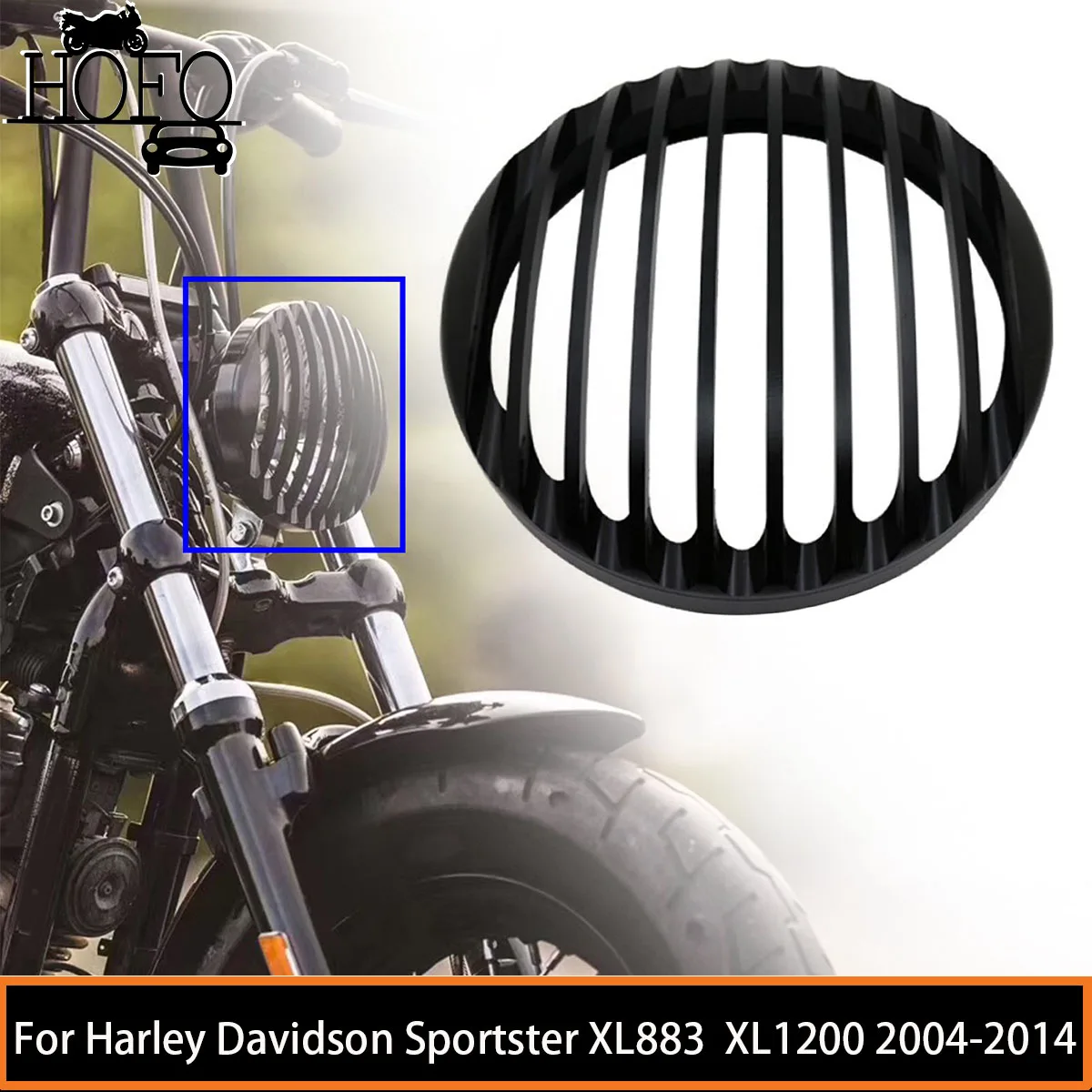 

Motorcycle 5.75" 5 3/4" Headlight Lamp Grill Guard Cover Motorbike Headlamp Cover For Harley Davidson Sportster XL883 XL1200