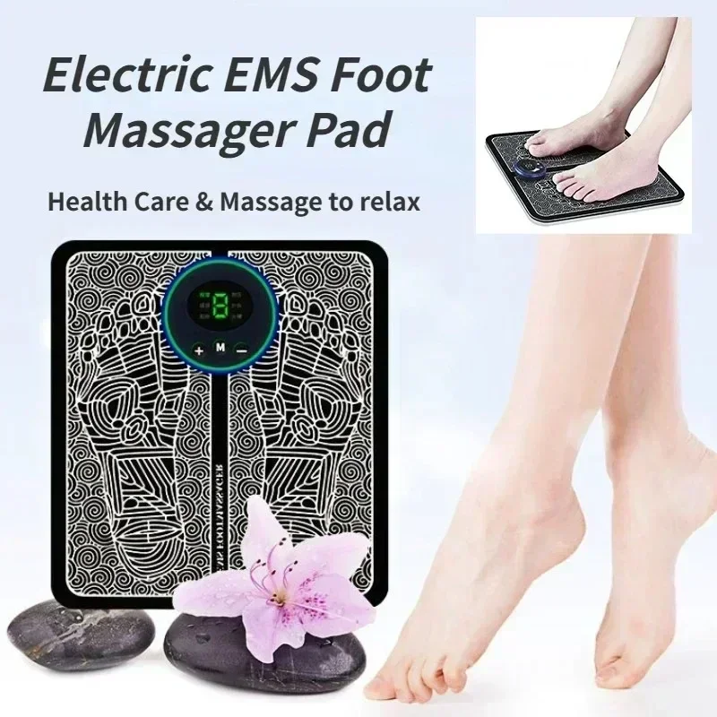 EMS Electric Foot Massager Pad Relief Pain Relax Feet Acupoints Massage Mat Shock Muscle Stimulation Improve Blood Circulation