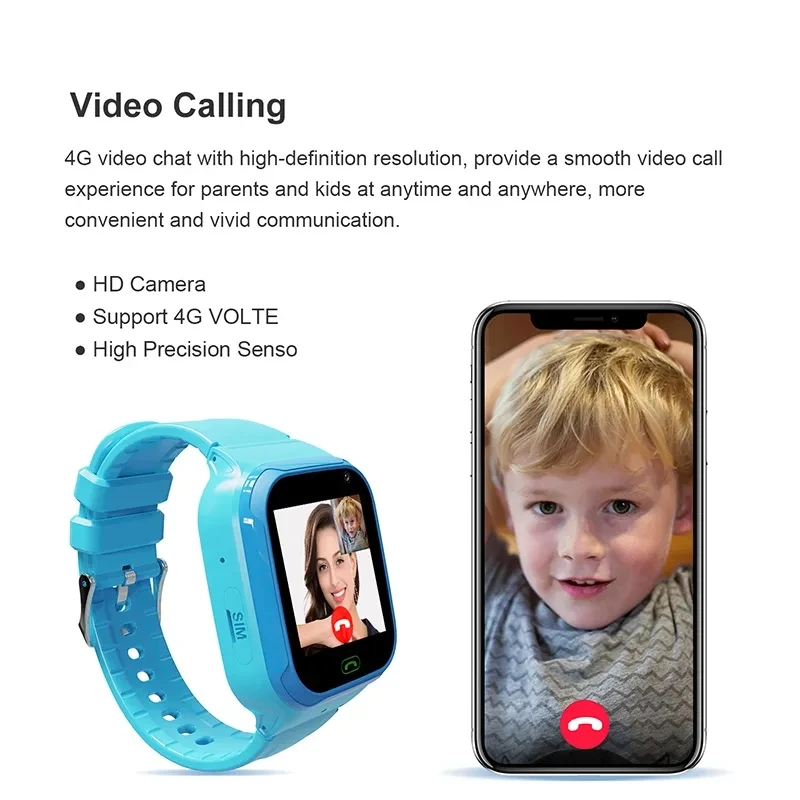 Kids Smart Watch 4G Sim Card Call Video LBS Tracker Location SOS Camera Voice Chat Smartwatch For Children Gift For Boys Girls