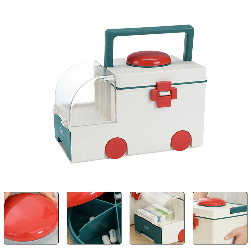 

First Aid Storage Box Plastic Large Capacity Family Medicine Case Household Holder Home Emergency Organizer Medicine