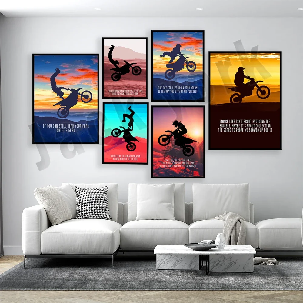 Dirt Bike Rider Poster Poster Dirt Bike Quote Lover Home Decor Canvas Wall Art Prints Lane Living Room Decor Unique Gifts