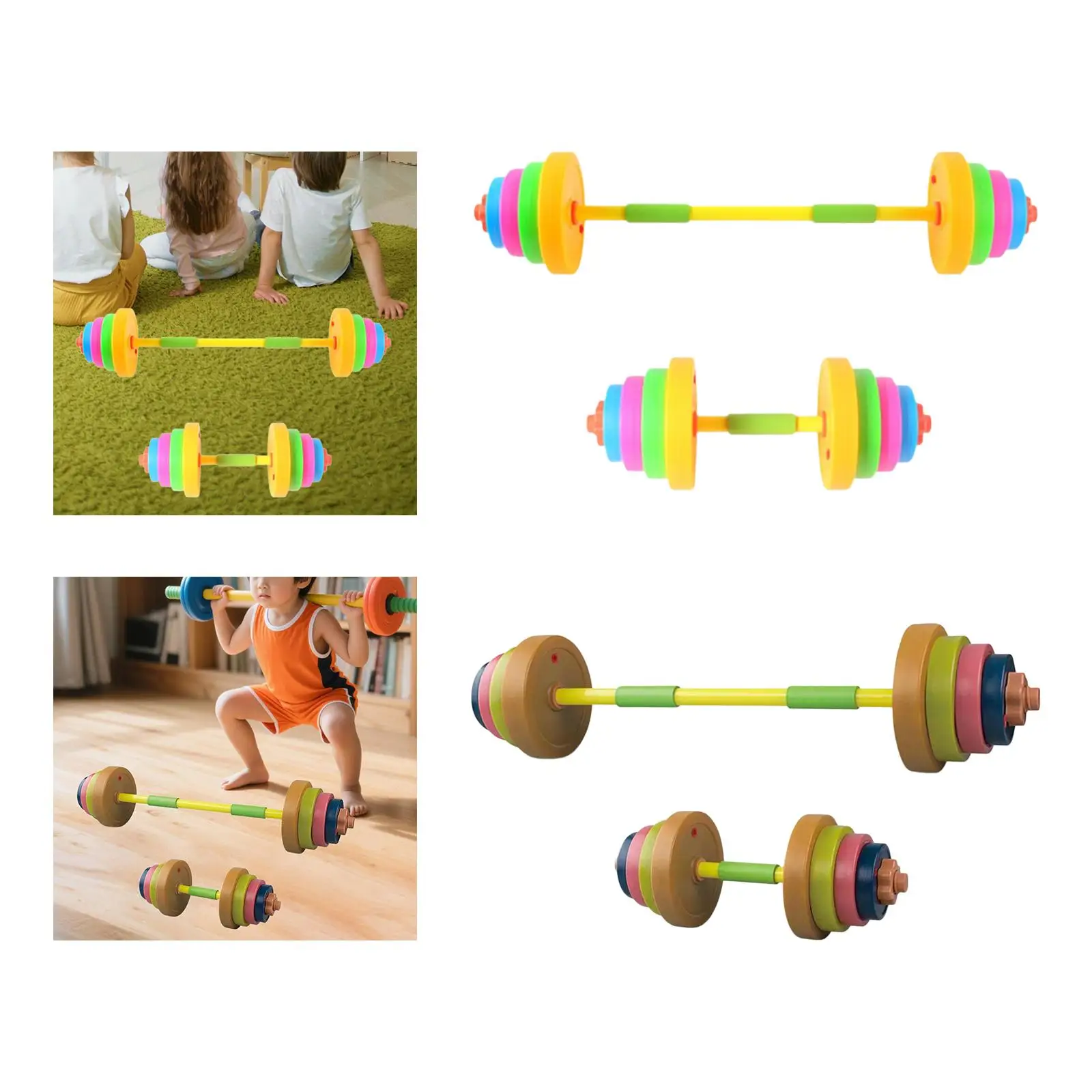 

Kids Toys Dumbbell and Barbell Equipment for Ages 4-7 Years Old Kindergarten Exercise for Boys Girls Weight Set Adjustable Fill