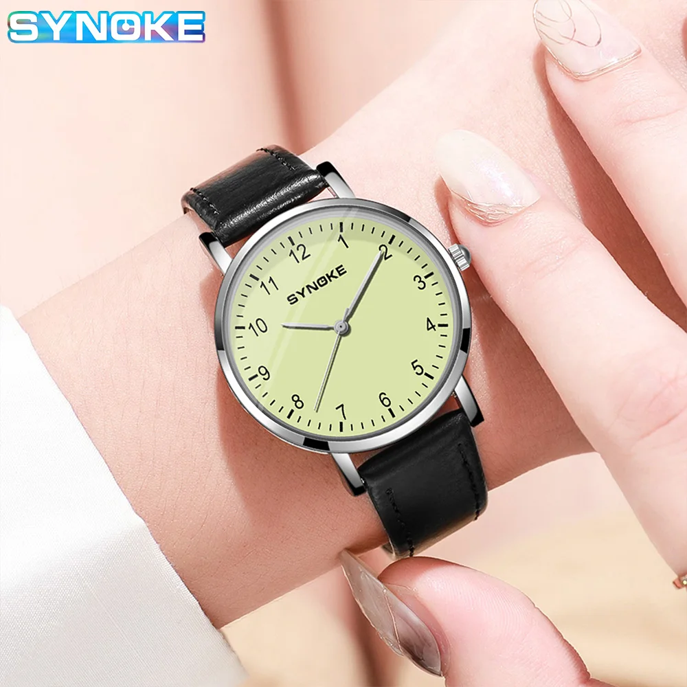 

SYNOKE Watches Waterproof Leather Watch Quartz Watches