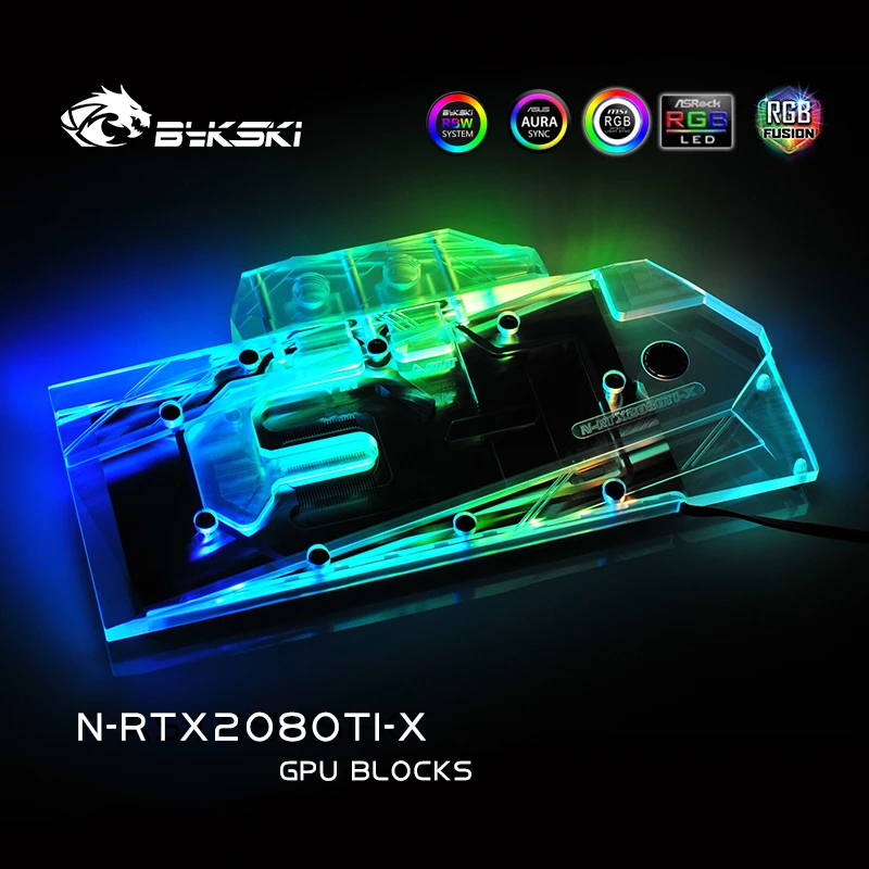 Imagem -05 - Bykski-radiador de Cobre Completo Uso de Bloco de Água para Nvidia Geforce Rtx 2080ti 2080 Founders Reference Edition 11gb Gddr6