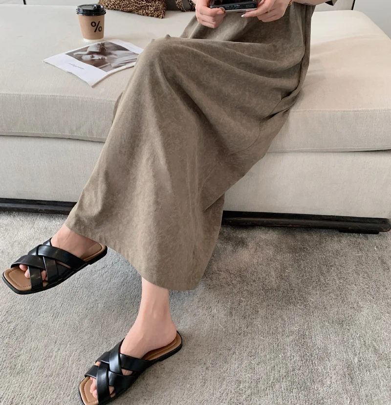 Oversized Women's Causal Dress Summer Loose U-Neck Long Dresses Robe Elbise Short Sleeve T-Shirt Korean Style Midi Dresses